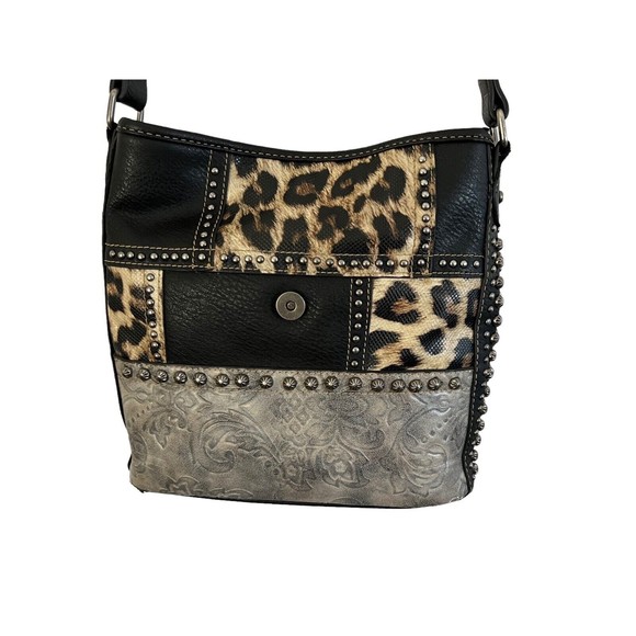 Studded Leopard Print Women's Bag - Picture 12 of 12